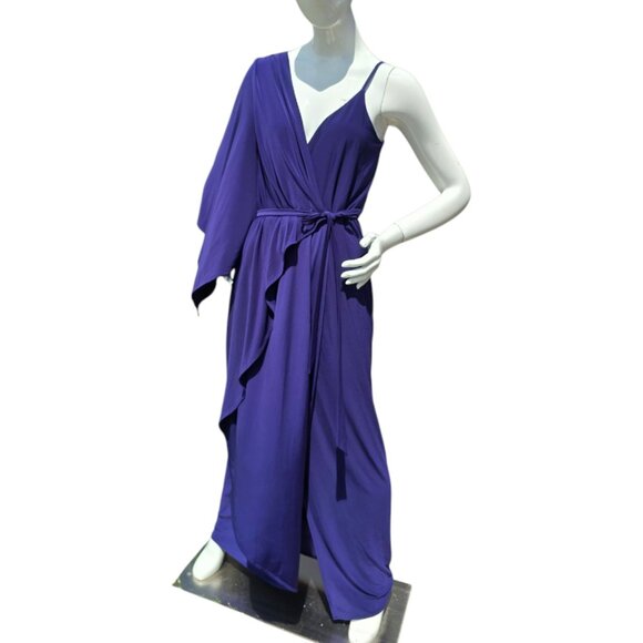 Dark Royal Blue One Shoulder Evening Gown ASOS sz 8 - Picture 3 of 9